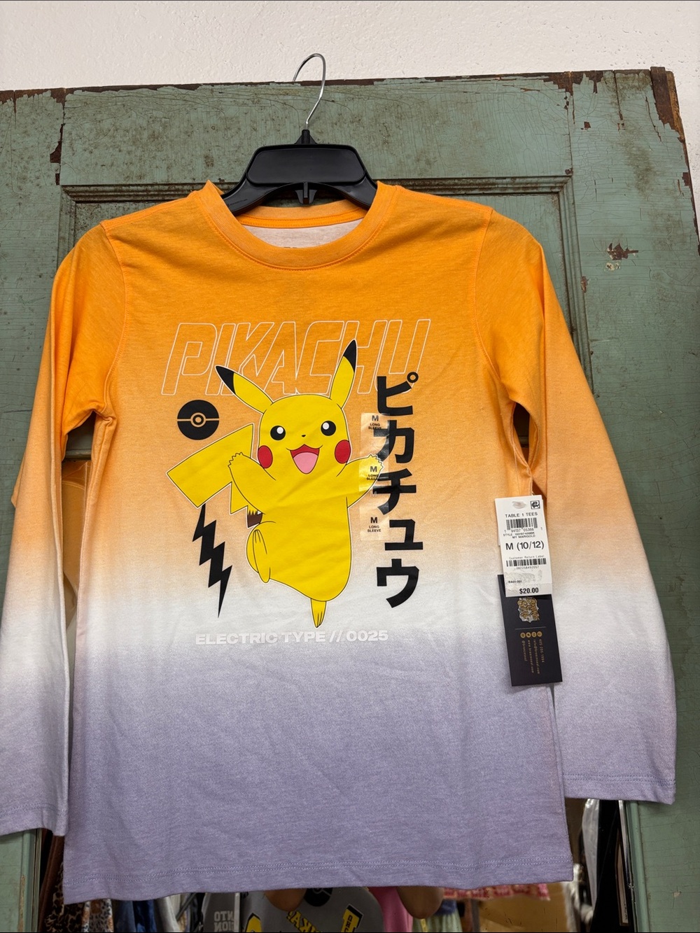 Pikachu Epic threads kids long sleeve size M
